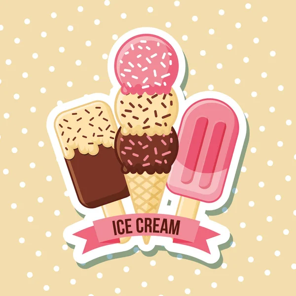 Ice cream image — Stock Vector