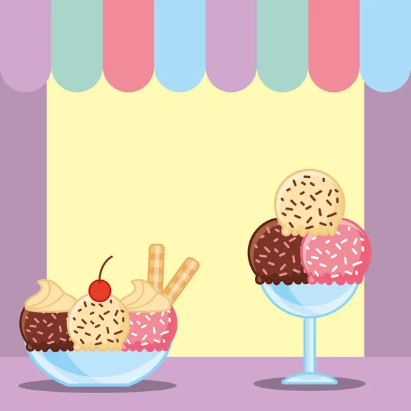 아이스크림 맛 있는 이미지 — 스톡 벡터