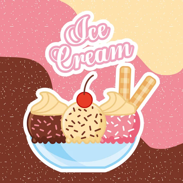アイスクリームおいしい画像 — ストックベクタ
