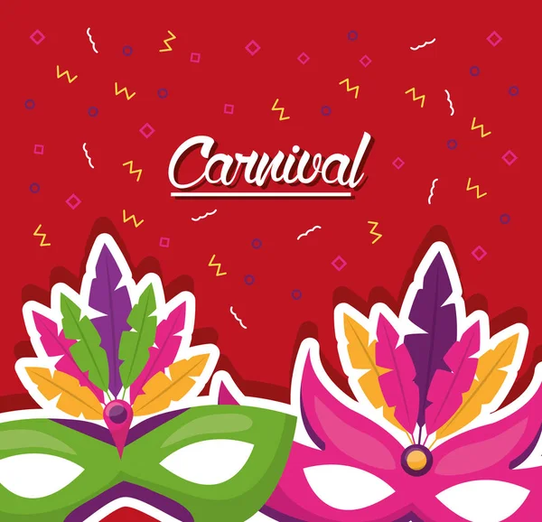 Carnaval tarjeta festiva — Vector de stock