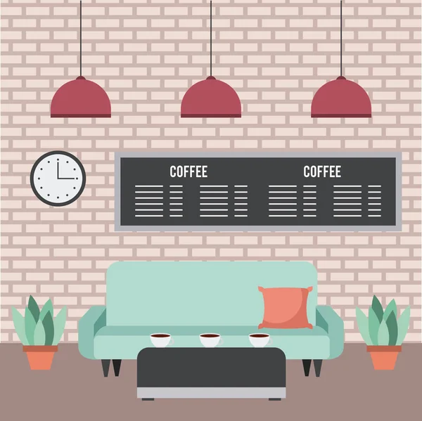 Koffie shop-interieur — Stockvector