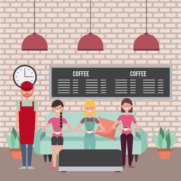 Pessoas café — Vetor de Stock