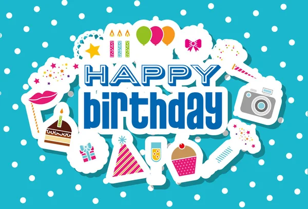 Tarjeta de cumpleaños feliz — Vector de stock