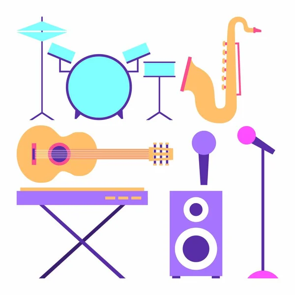 Instruments de collection équipement musical — Image vectorielle
