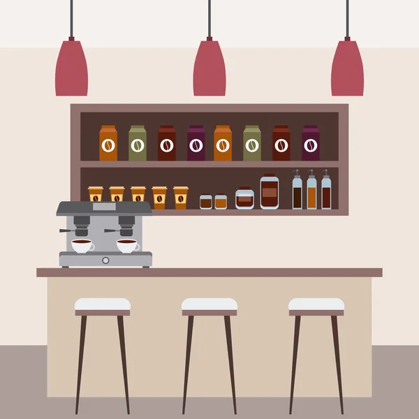 Coffee shop interior — Stock Vector
