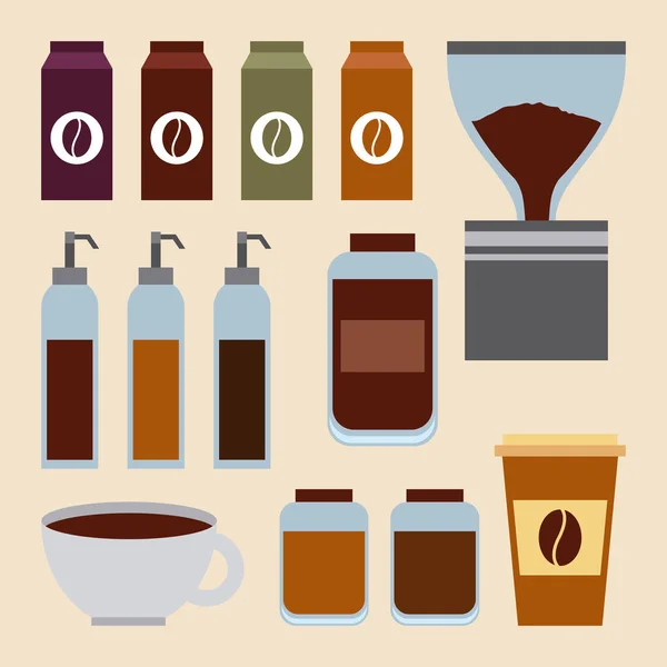 咖啡配料产品 — 图库矢量图片
