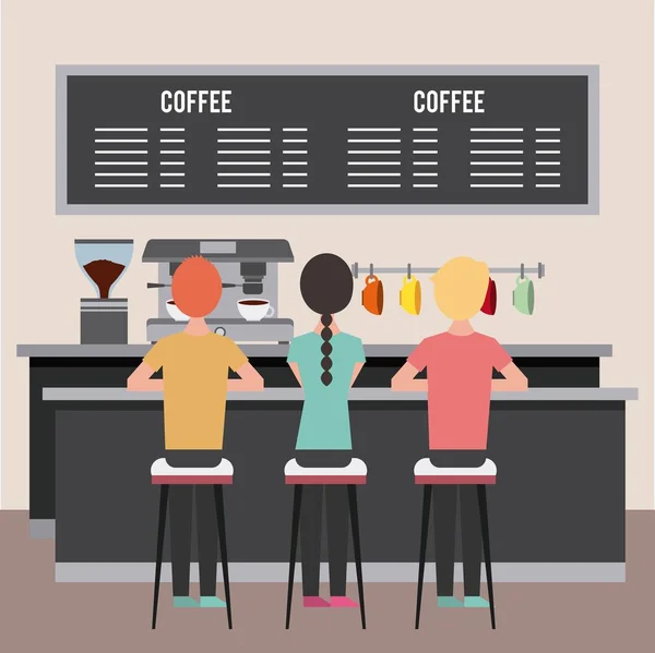 People coffee shop — Stock Vector