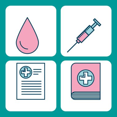 tıbbi tıp bilim Tema simgeler kümesi