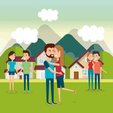 Parktaki bir grup insan