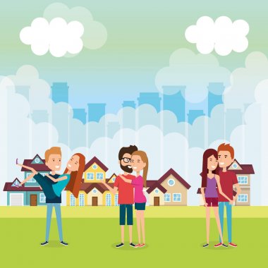 Parktaki bir grup insan