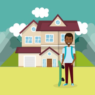 Evin dışında genç adam