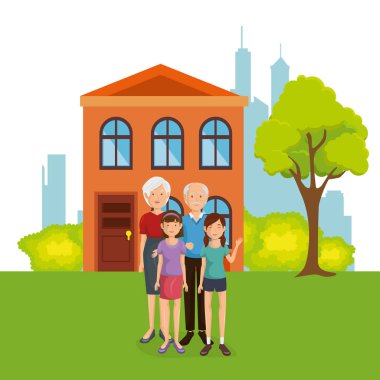 aile üyeleri uzağa--dan ev