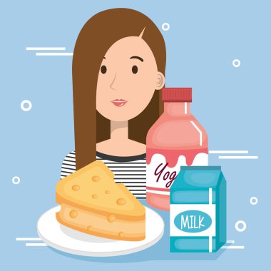 süpermarket yiyecek ile tüketici