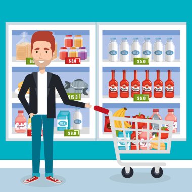 alışveriş sepeti yiyecek ile tüketici