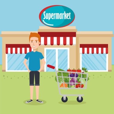 alışveriş sepeti yiyecek ile tüketici