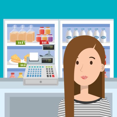 süpermarket yiyecek ile tüketici