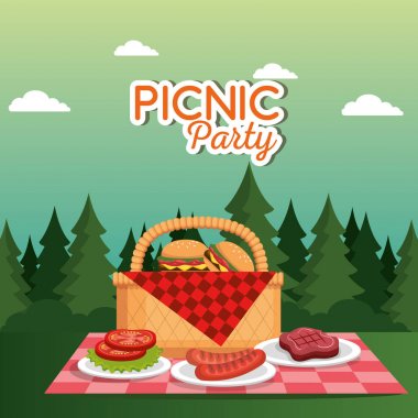 piknik partisi kutlama sahne