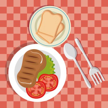 Piknik yeni yıl eğlencesi daveti Icons set
