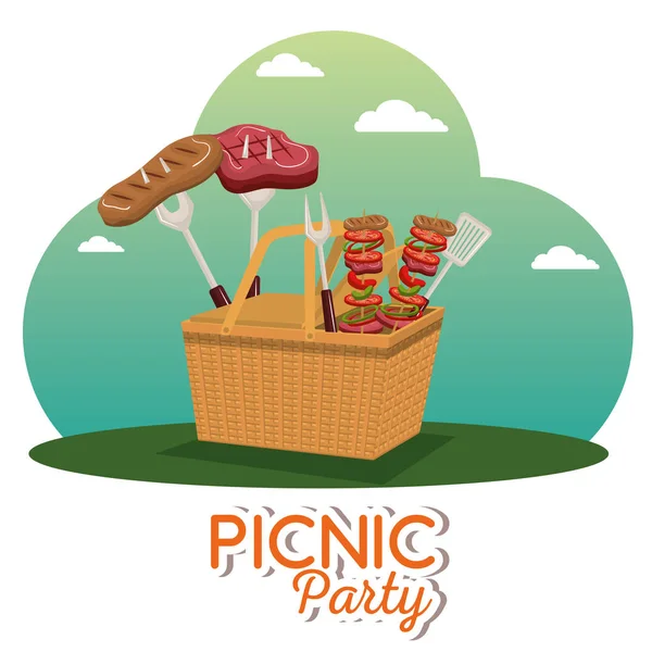 ピクニック パーティーのお祝いシーン — ストックベクタ