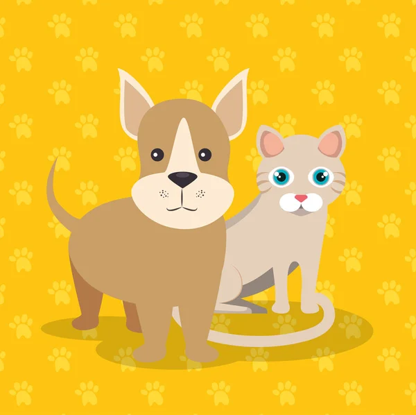 Schattig Mascottes pet shop pictogrammen — Stockvector