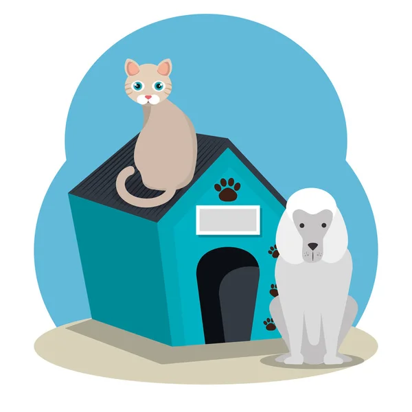 Carino mascotte pet shop icone — Vettoriale Stock