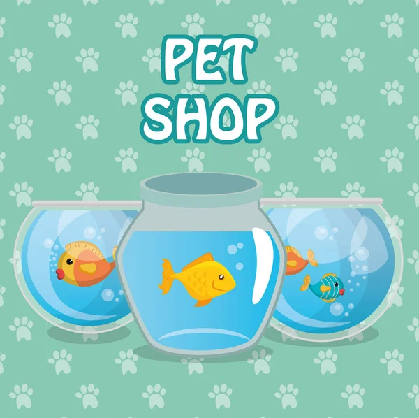 Mascotas de peces en el acuario — Vector de stock