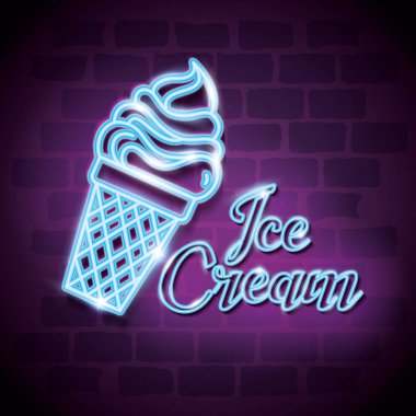 dondurma tatlı neon etiket