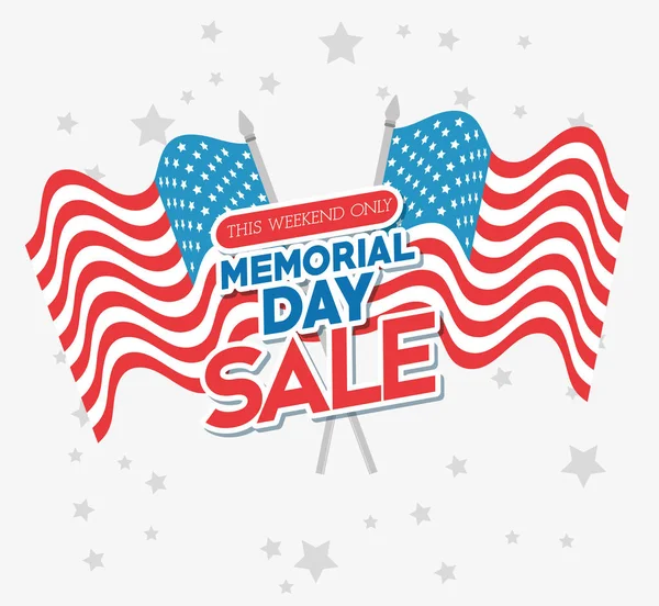 Memorial day sale poster — Stock Vector