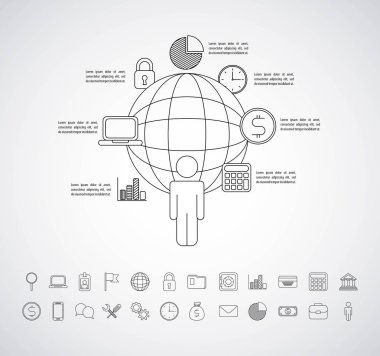 infographics şablon simgeler