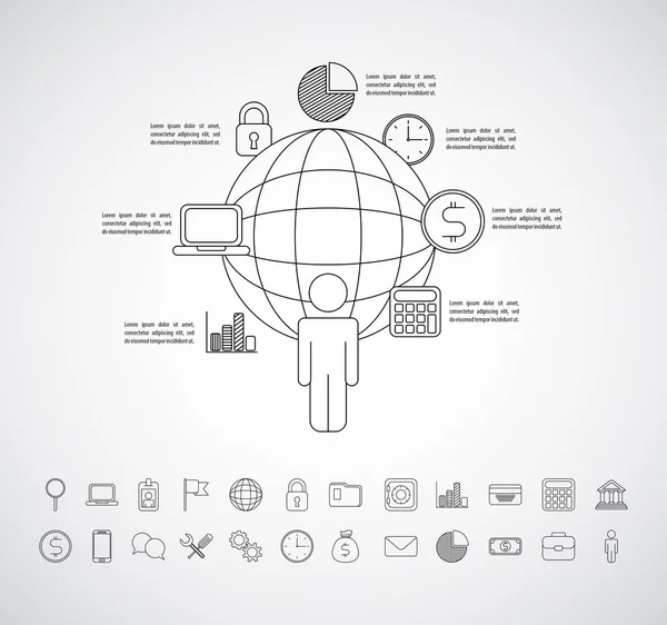 Infografiki szablon ikony — Wektor stockowy