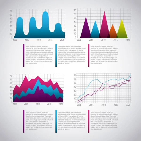 Diagramma di statistica infografica — Vettoriale Stock