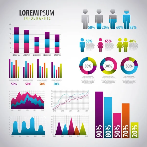 Infographics statisztikák diagram — Stock Vector