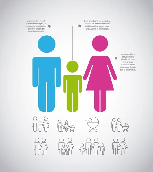 Grafico diagrammi infografici — Vettoriale Stock