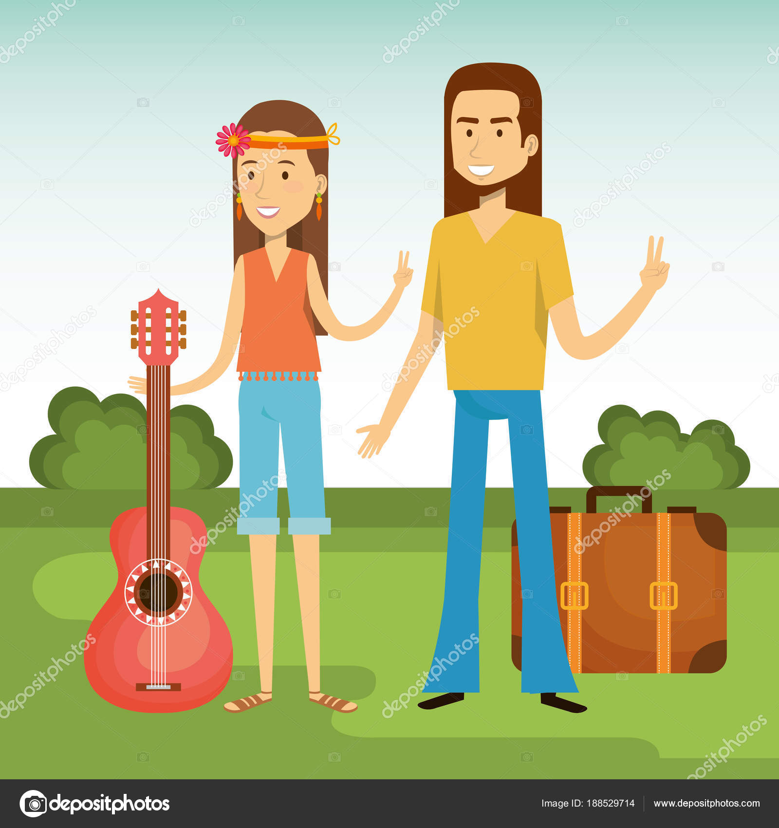 Pareja hippie imágenes de stock de arte vectorial | Depositphotos Pareja hippie imágenes de stock de arte vectorial | Depositphotos
