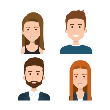 İnsanların yüzleri seti