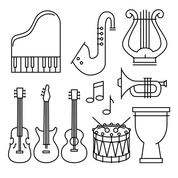 Instrumentos tropicais ícones conjunto —  Vetores de Stock