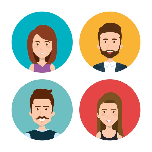 Personas iconos conjunto — Vector de stock