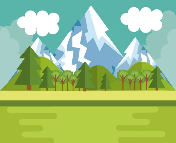 Montaña paisaje diseño — Vector de stock