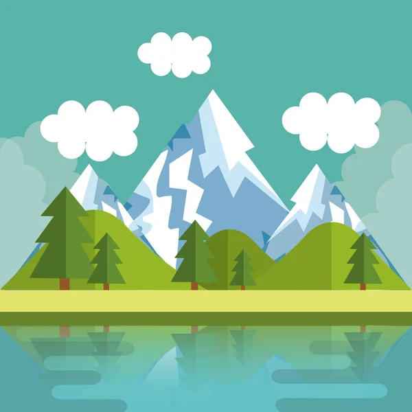 Montaña paisaje diseño — Vector de stock