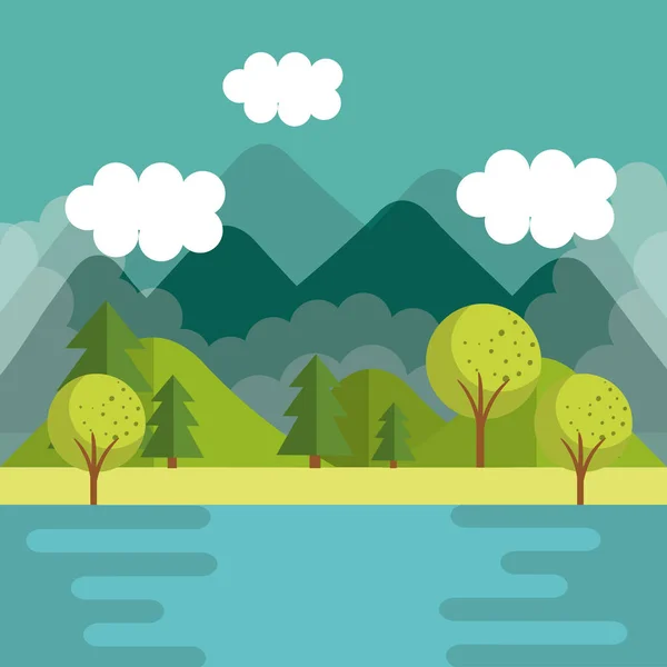 Montaña paisaje diseño — Vector de stock