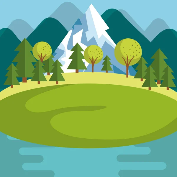 Montaña paisaje diseño — Vector de stock