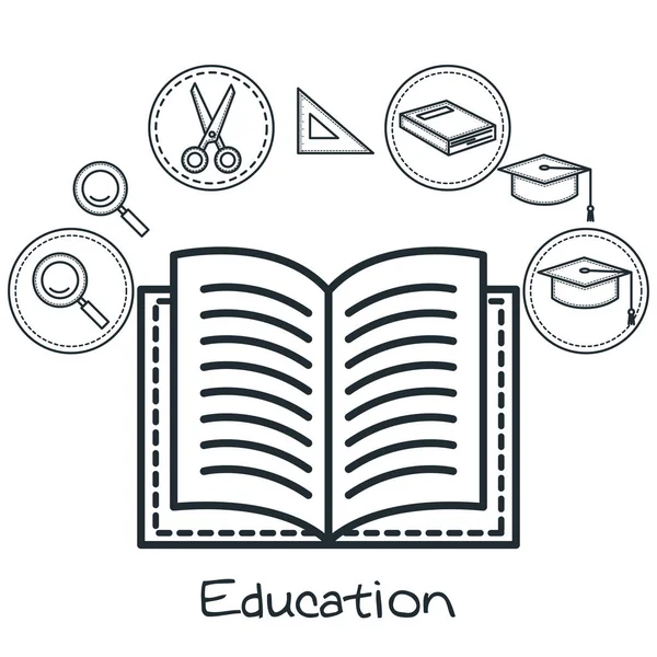 Objetos relacionados con la educación — Vector de stock