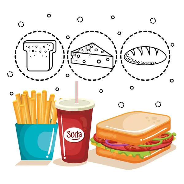 Design de fast food — Vetor de Stock