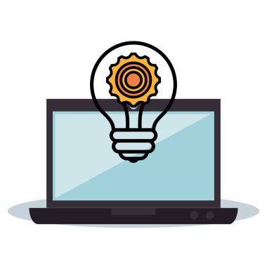 Laptop ve ampul tasarım.