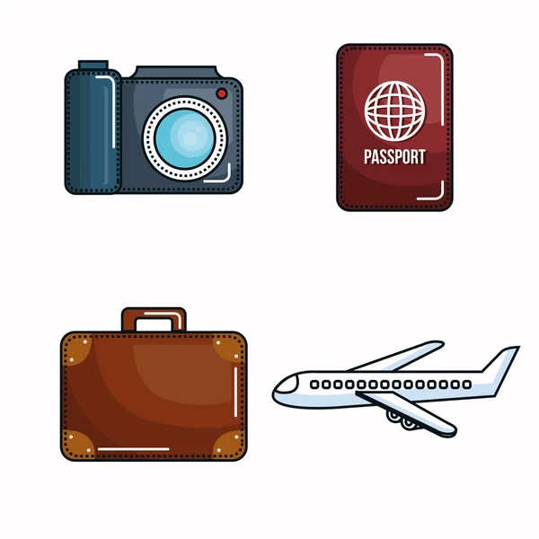 Vacation related objects — Stock Vector