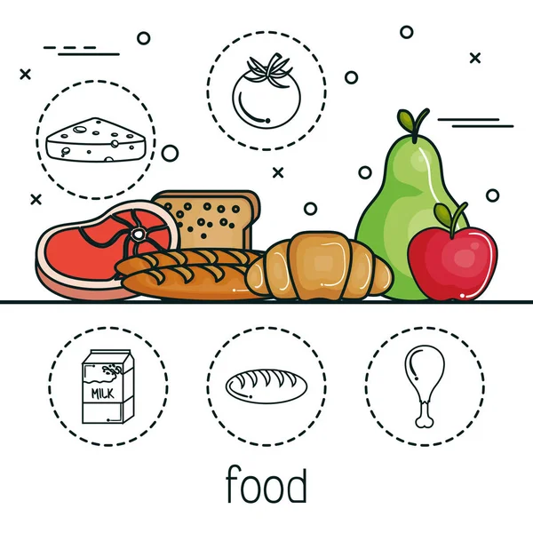 Diseño de alimentación saludable — Archivo Imágenes Vectoriales