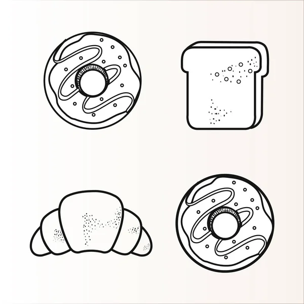 Diseño de productos de panadería dibujados a mano — Archivo Imágenes Vectoriales