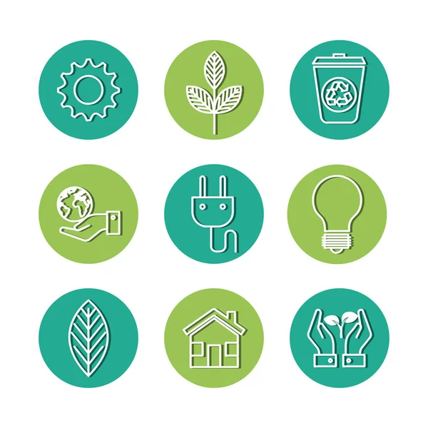 Eco friendly icons — Stock Vector