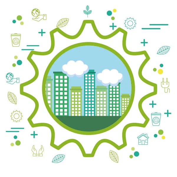 Eco friendly city design — Stock Vector