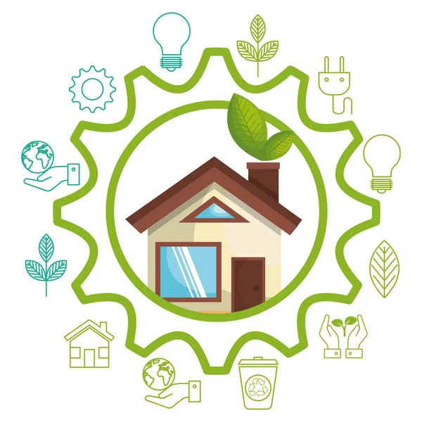 Eco friendly house design — Stock Vector